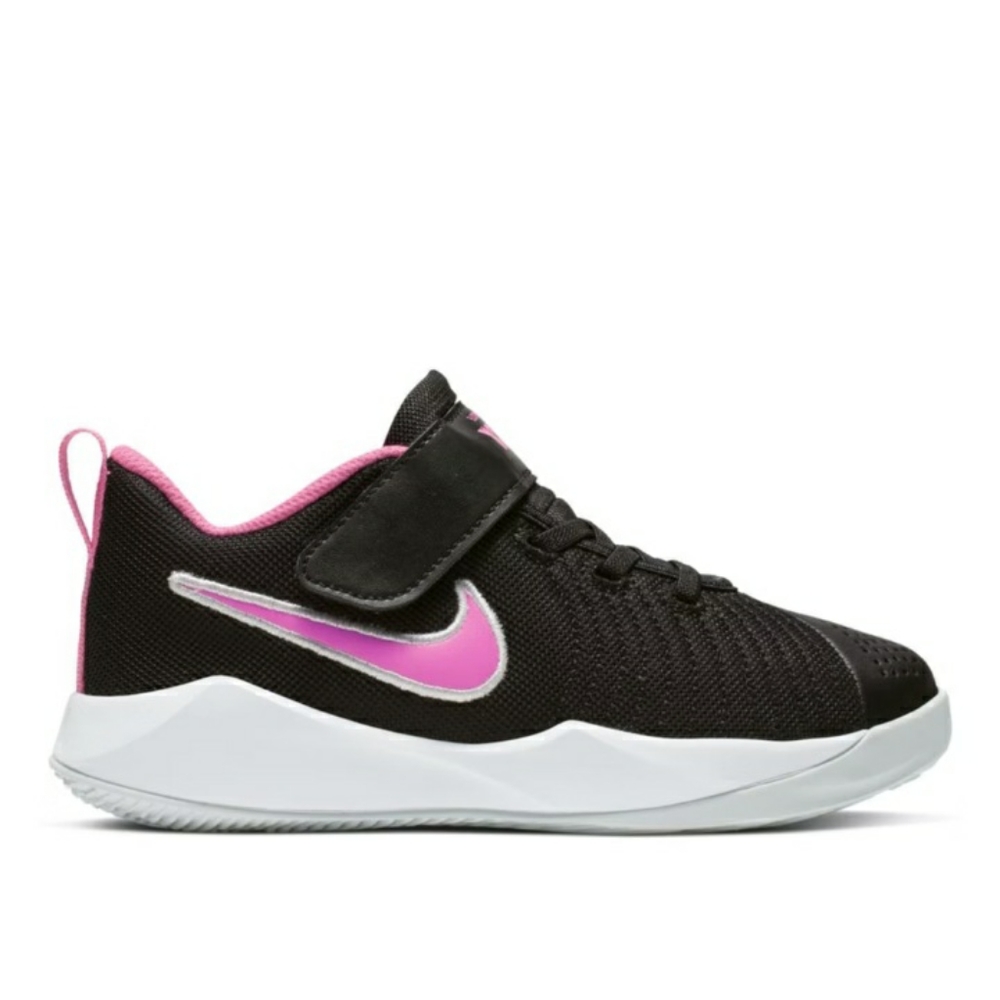 NIKE TEAM HUSTLE QUICK 9 BLACK PINK BLAST (PS)AT5299-003 Size 3Y